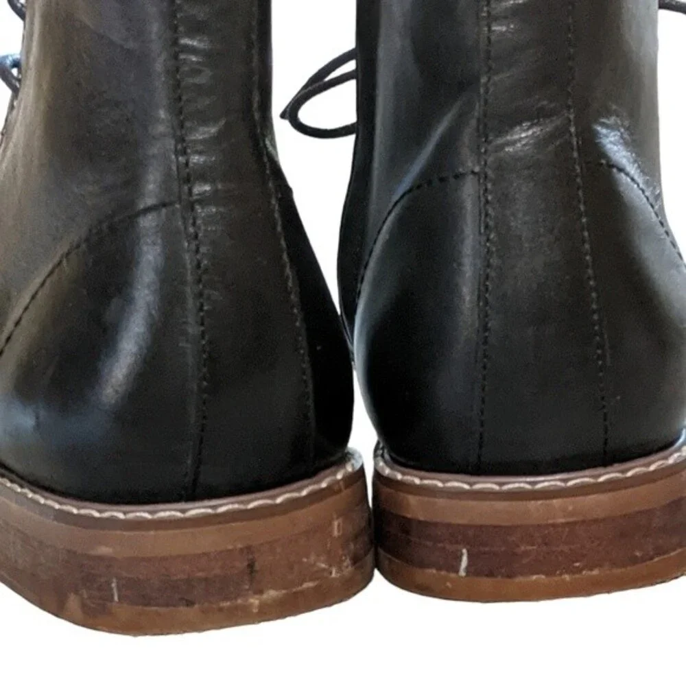 The Rail Men's leather lace up ankle boot casual loafer black 40M